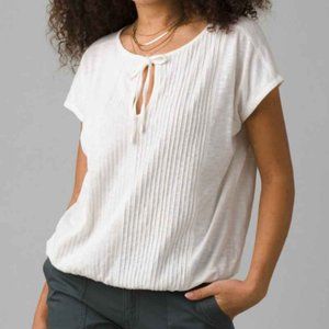 Prana Ocupas Popover Women's Relaxed Top Soft White Size Medium